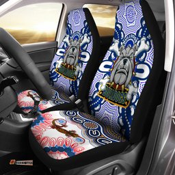 Bulldogs Rugby Indigenous Car Seat Cover - Canterbury-Bankstown Super Berries Aboriginal Footprint