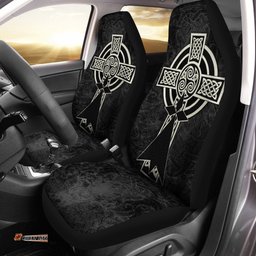 Brittany Celtic Car Seat Covers Celtic Cross and Stoat Ermine Skew Style