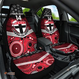 St Kilda Football Christmas Car Seat Cover Merry Xmas Mix Aboriginal Art 09