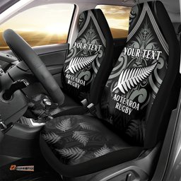 Custom New Zealand Silver Fern Rugby Car Seat Cover All Black Since 1892 Aotearoa Moko Maori