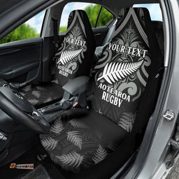 Custom New Zealand Silver Fern Rugby Car Seat Cover All Black Since 1892 Aotearoa Moko Maori