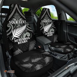 Custom New Zealand Silver Fern Rugby Car Seat Cover All Black Since 1892 Aotearoa Moko Maori
