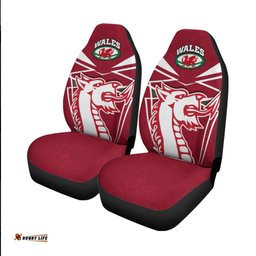 Wales Rugby Car Seat Covers Celtic Welsh Dragon With Triskelion