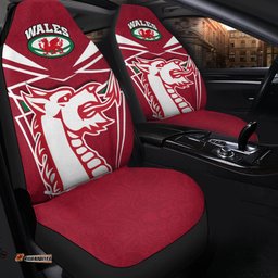 Wales Rugby Car Seat Covers Celtic Welsh Dragon With Triskelion
