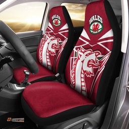 Wales Rugby Car Seat Covers Celtic Welsh Dragon With Triskelion