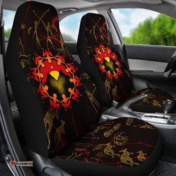 Aboriginal Car Seat Covers Australia Map and Indigenous Flag