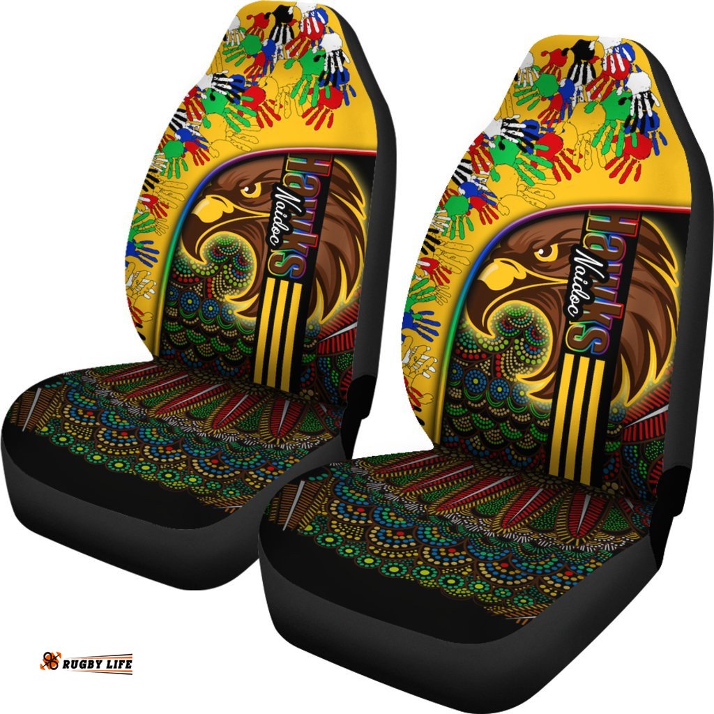 Pride Hawks Car Seat Covers Hawthorn NAIDOC Week Aboriginal Version Special