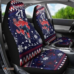 Custom Melbourne Demons Football Car Seat Cover Narrm Christmas Vibe