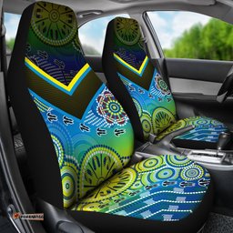 Aboriginal Car Seat Covers Dot Painting Indigenous Circle Patterns