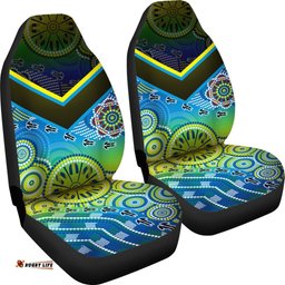 Aboriginal Car Seat Covers Dot Painting Indigenous Circle Patterns