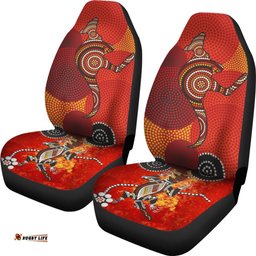 Car Seat Covers Aboriginal Dot Painting Kangaroo And Crocodile