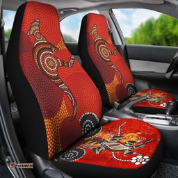 Car Seat Covers Aboriginal Dot Painting Kangaroo And Crocodile