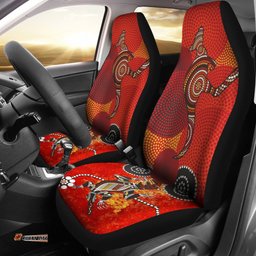 Car Seat Covers Aboriginal Dot Painting Kangaroo And Crocodile