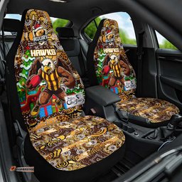 Hawks Football Merry Christmas Car Seat Cover Indigenous Australian Art