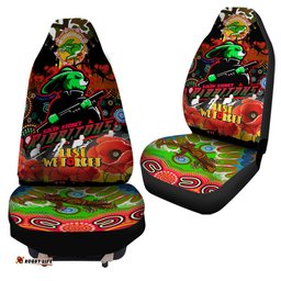 Rabbitohs Rugby Custom Camouflage ANZAC Poppy Car Seat Cover Souths ANZAC Lest We Forget Spirit