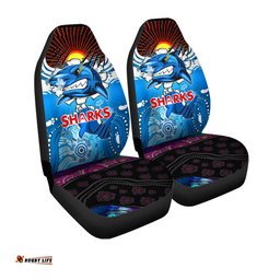 Sharks Aboriginal Custom Rugby Car Seat Cover The Indigenous Sharks Scratch Style