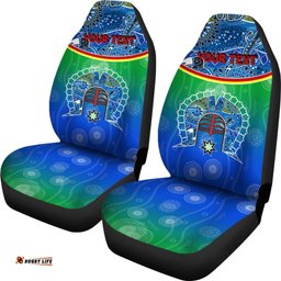 Personalised Car Seat Covers Torres Strait Symbol With Aboriginal Patterns