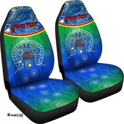 Personalised Car Seat Covers Torres Strait Symbol With Aboriginal Patterns