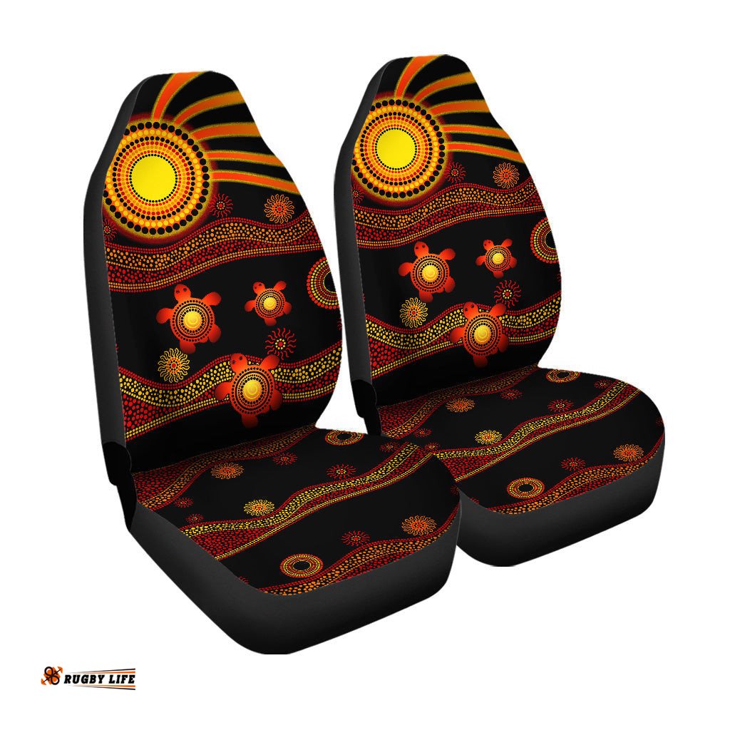 Aboriginal Indigenous Flag Vibes Car Seat Cover Turtle