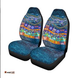 Australia Indigenous Car Seat Covers Dot Painting Art