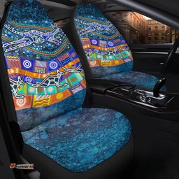 Australia Indigenous Car Seat Covers Dot Painting Art