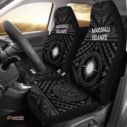 Marshall Car Seat Cover Marshall Seal With Polynesian Tattoo Style Black 09