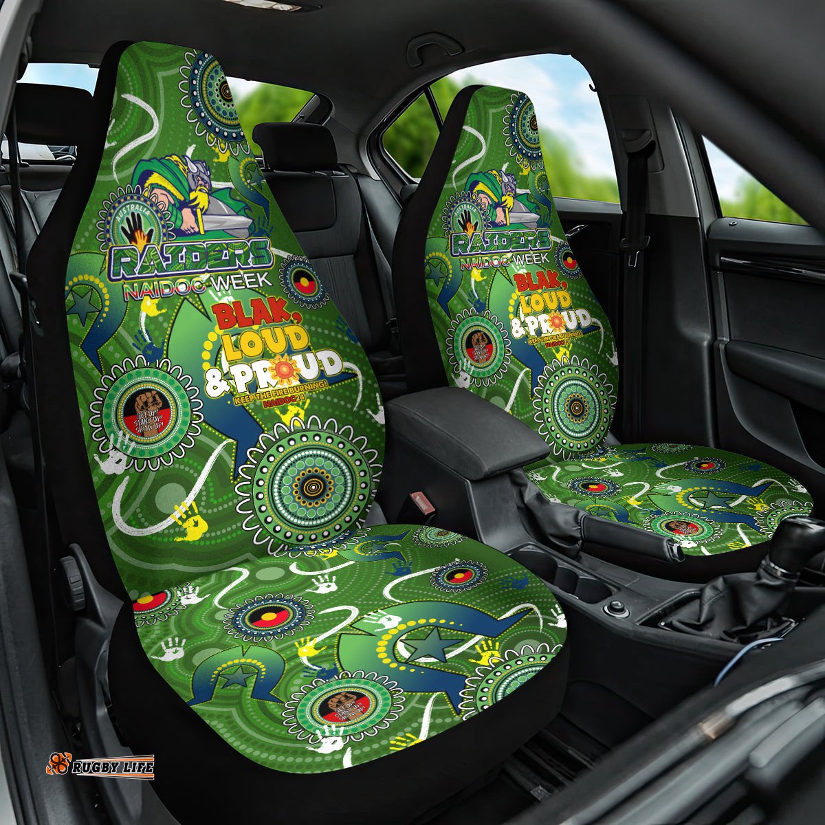 Personalised NAIDOC Week 2024 Raiders Car Seat Cover Australia Fire Burning