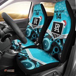 Port Adelaide Football Christmas Car Seat Cover Merry Xmas Mix Aboriginal Art