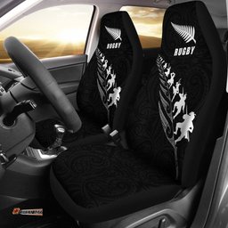 Rugby Haka Fern Car Seat Covers Black