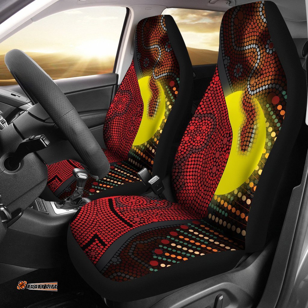 Aboriginal Car Seat Covers Indigenous Snake Sun Dot Painting