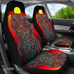 Car Set Cover Aboriginal Sublimation Dot Pattern Style Red