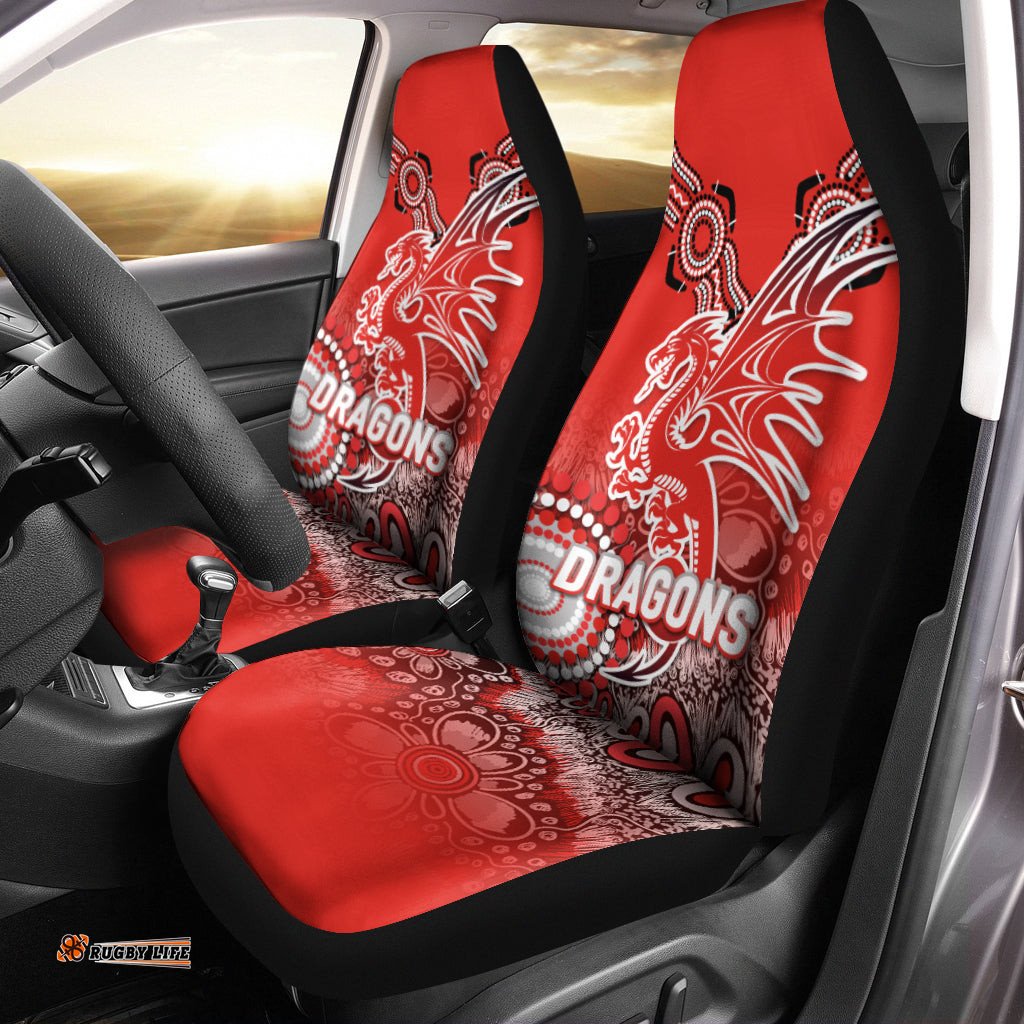 Dragons Rugby Aboriginal Art Car Seat Covers