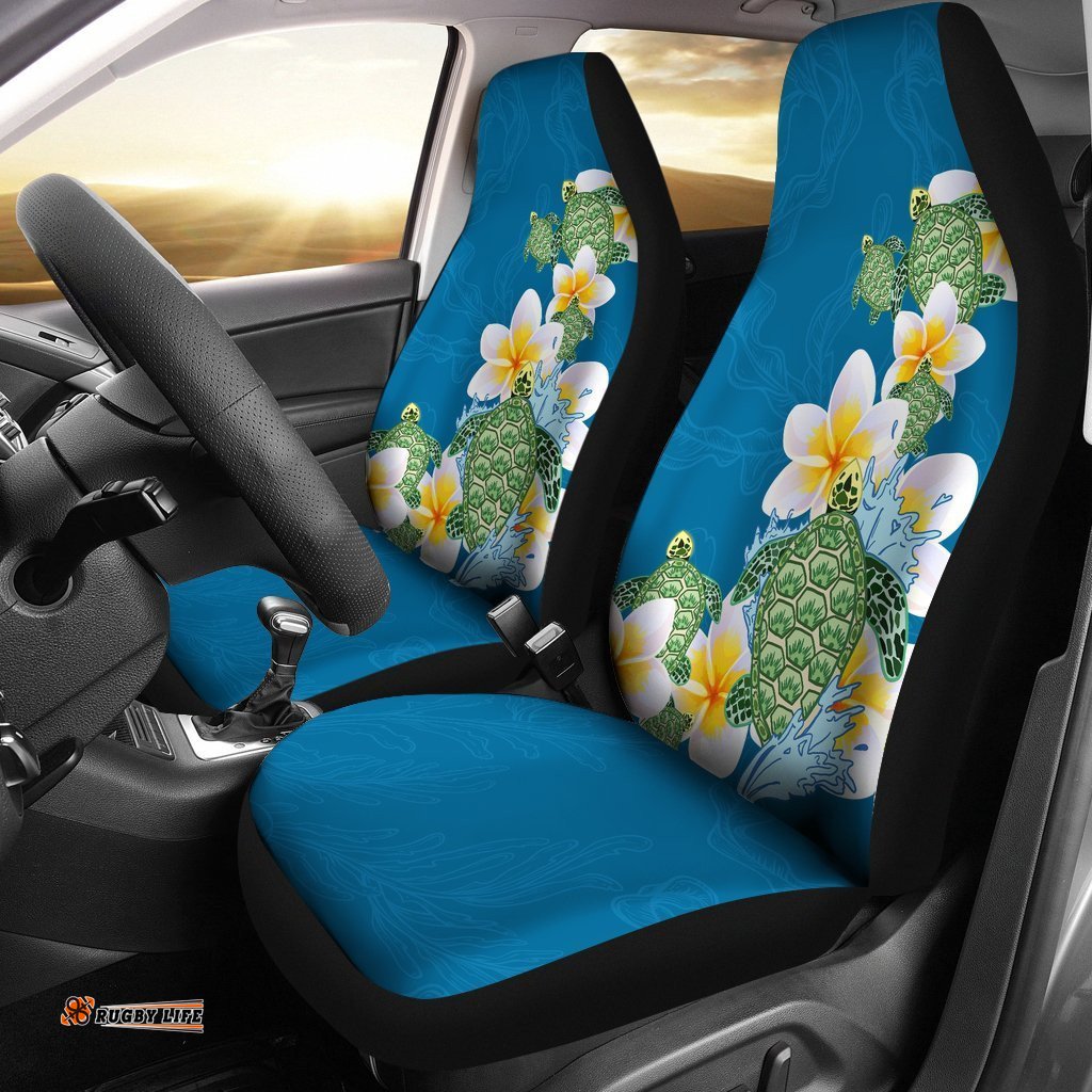 Plumeria Sea Turtle Car Seat Covers