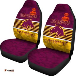 Brisbane Broncos Car Seat Covers Anzac Day Simple Style - Maroon
