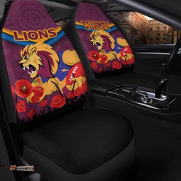 Brisbane Lions Anzac Day Car Seat Covers - Indigenous Art