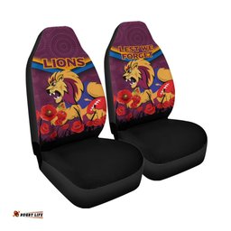 Brisbane Lions Anzac Day Car Seat Covers - Indigenous Art