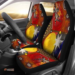 Car Seat Covers - Aboriginal Dot Painting & Flags, Crocodile
