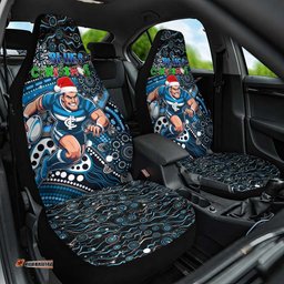 Merry Christmas AFL Carlton Blues Car Seat Cover Aboriginal Santa Football Mascot