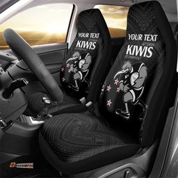 Aotearoa Rugby Custom Car Seat Cover Maori Kiwi Mascot Style