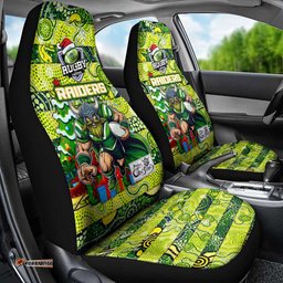 Raiders Rugby Merry Christmas Car Seat Cover Indigenous Australian Art