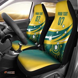 Australia 2025 Olympics Custom Car Seat Cover Rise of the Roos Aboriginal Style