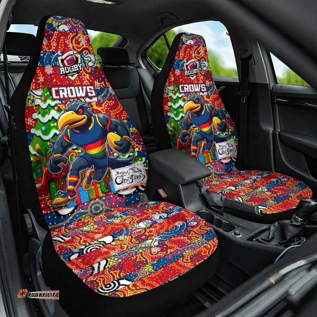 Crows Football Merry Christmas Car Seat Cover Indigenous Australian Art