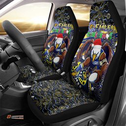 Merry Christmas AFL Eagles Car Seat Cover Aboriginal Santa Football Mascot
