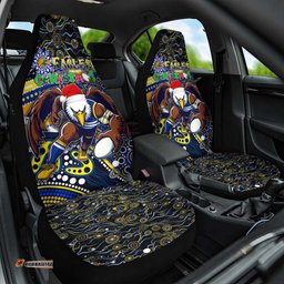 Merry Christmas AFL Eagles Car Seat Cover Aboriginal Santa Football Mascot