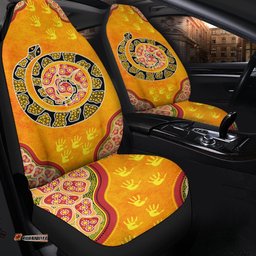 CAR Seat Cover Aboriginal Unique Style Snake Orange Color