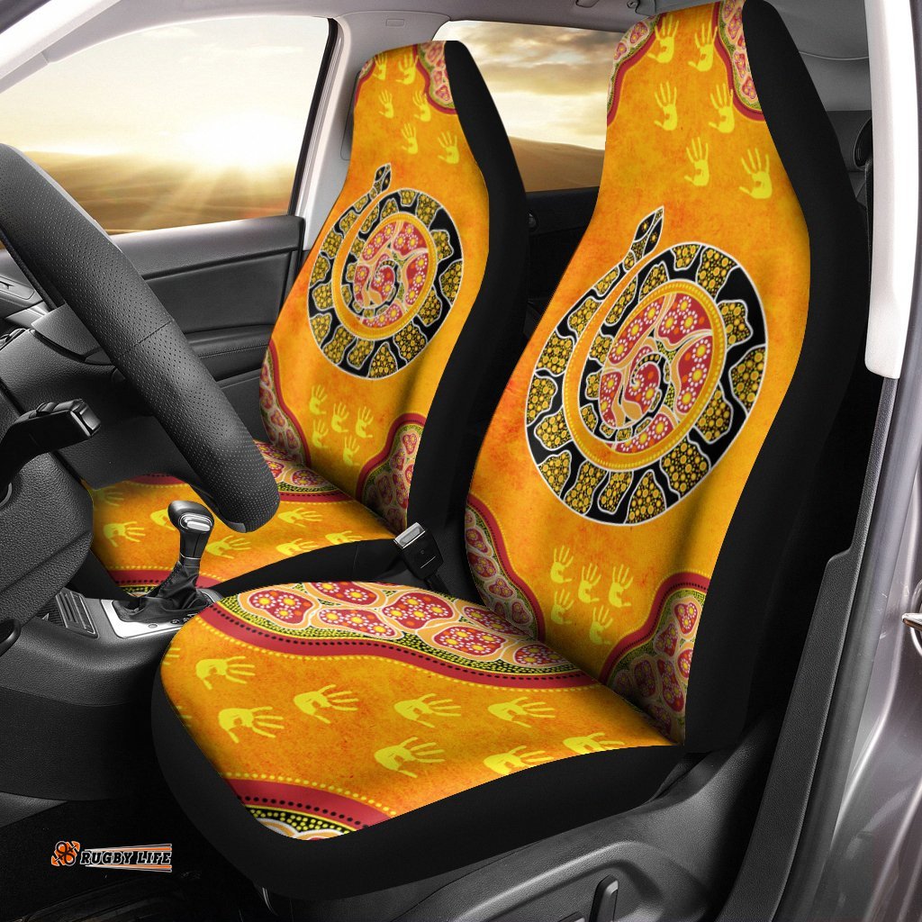 CAR Seat Cover Aboriginal Unique Style Snake Orange Color