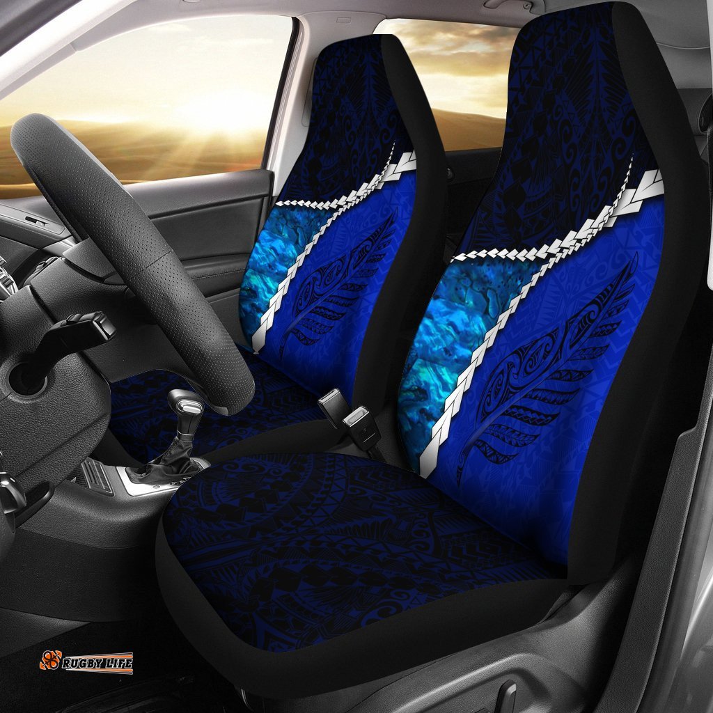 Paua Shell Maori Silver Fern Car Seat Covers Cobalt