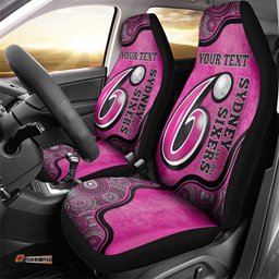 Custom Sydney Sixers Car Seat Cover Indigenous Art Grunge Style