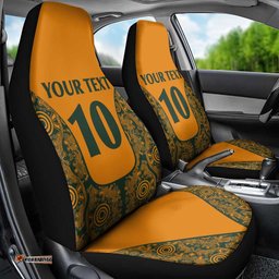Custom Australia Rugby Championship 2025 Car Seat Cover Aboriginal Art Tattoo Pattern