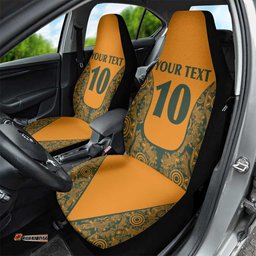 Custom Australia Rugby Championship 2025 Car Seat Cover Aboriginal Art Tattoo Pattern